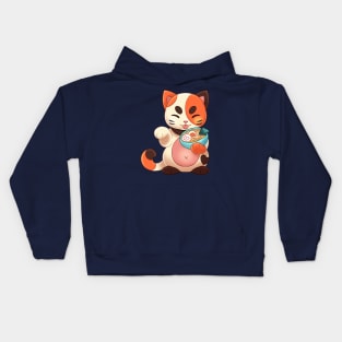 Lucky Cat-ramen Kids Hoodie